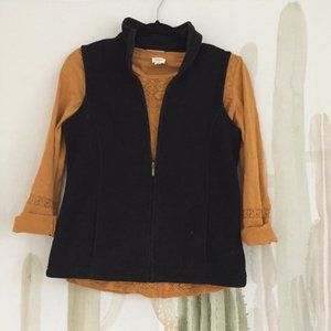 L.L BEAN Black Fleece Vest